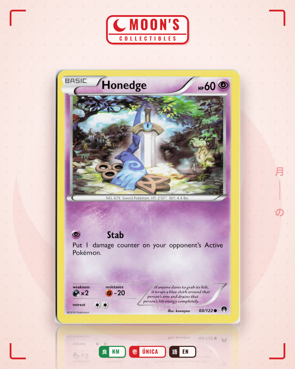 Carta Pokémon Honedge · BREAKpoint #60/122 (NM) — pieza única en Moon's Collectibles México