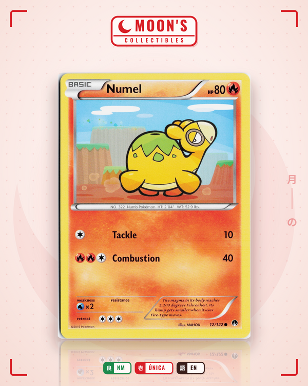 Carta Pokémon Numel · BREAKpoint #12/122 (NM) — pieza única en Moon's Collectibles México