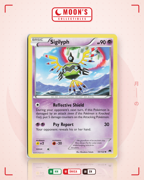 Carta Pokémon Sigilyph · BREAKpoint #55/122 (NM) — pieza única en Moon's Collectibles México