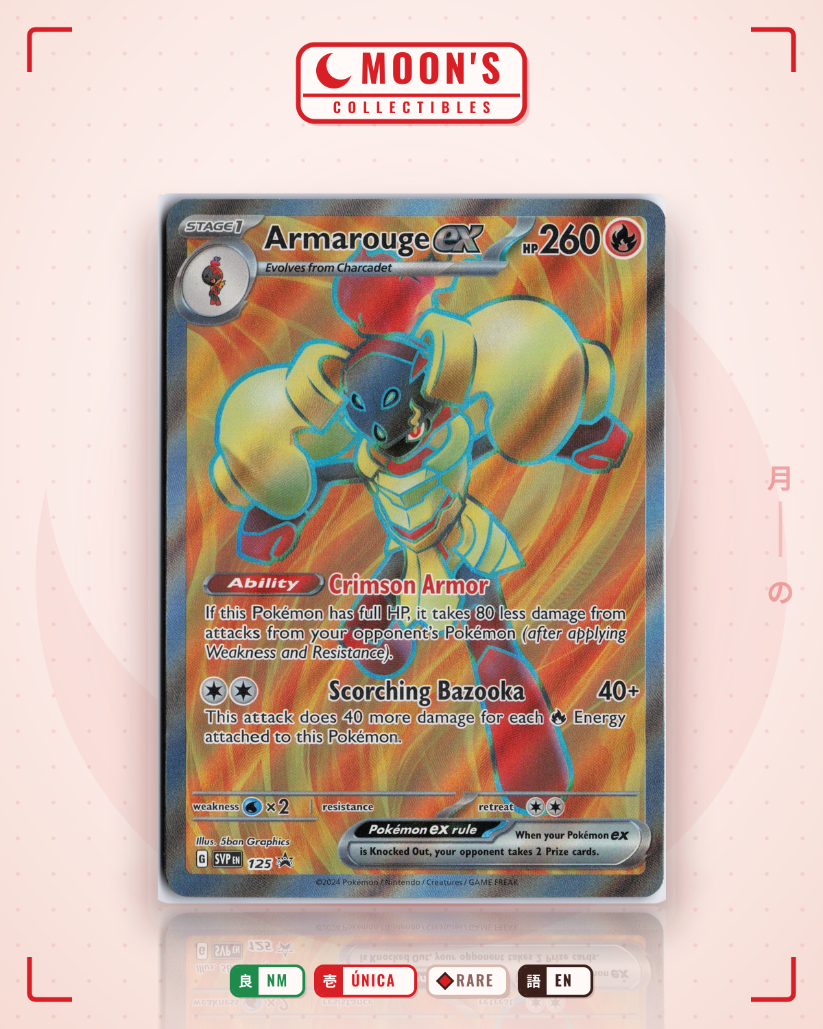 Carta Pokémon Armarouge ex · Scarlet & Violet Black Star Promos #125 (NM) — pieza única en Moon's Collectibles México