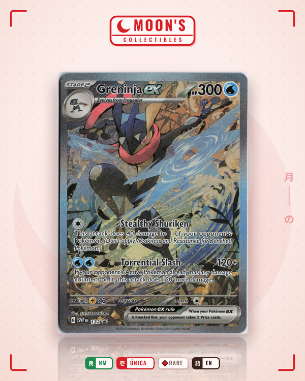 Carta Pokémon Greninja ex · Scarlet & Violet Black Star Promos #132 (NM) — pieza única en Moon's Collectibles México