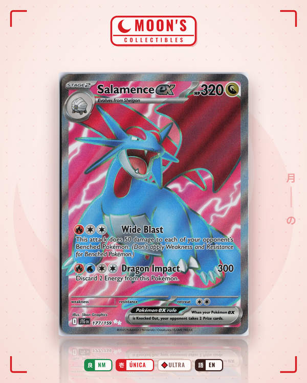 Carta Pokémon Salamence ex · Journey Together #177/159 (NM) — pieza única en Moon's Collectibles México