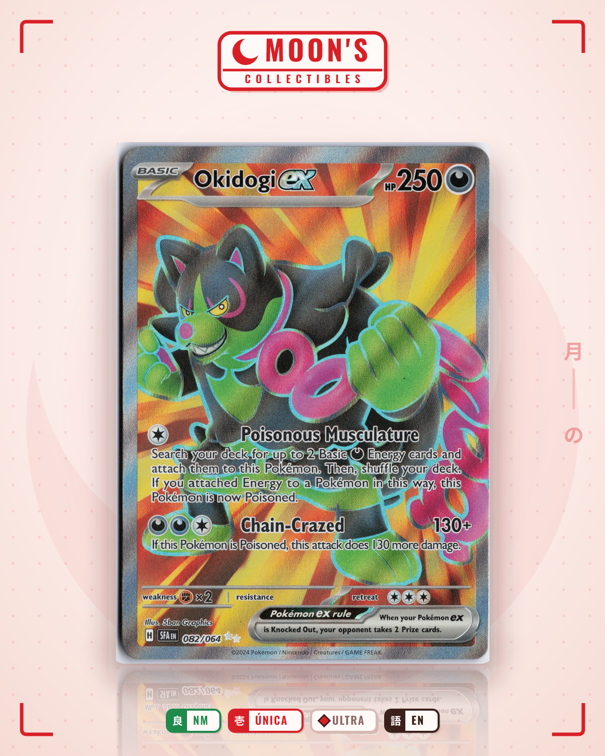 Carta Pokémon Okidogi ex · Shrouded Fable #082/064 (NM) — pieza única en Moon's Collectibles México