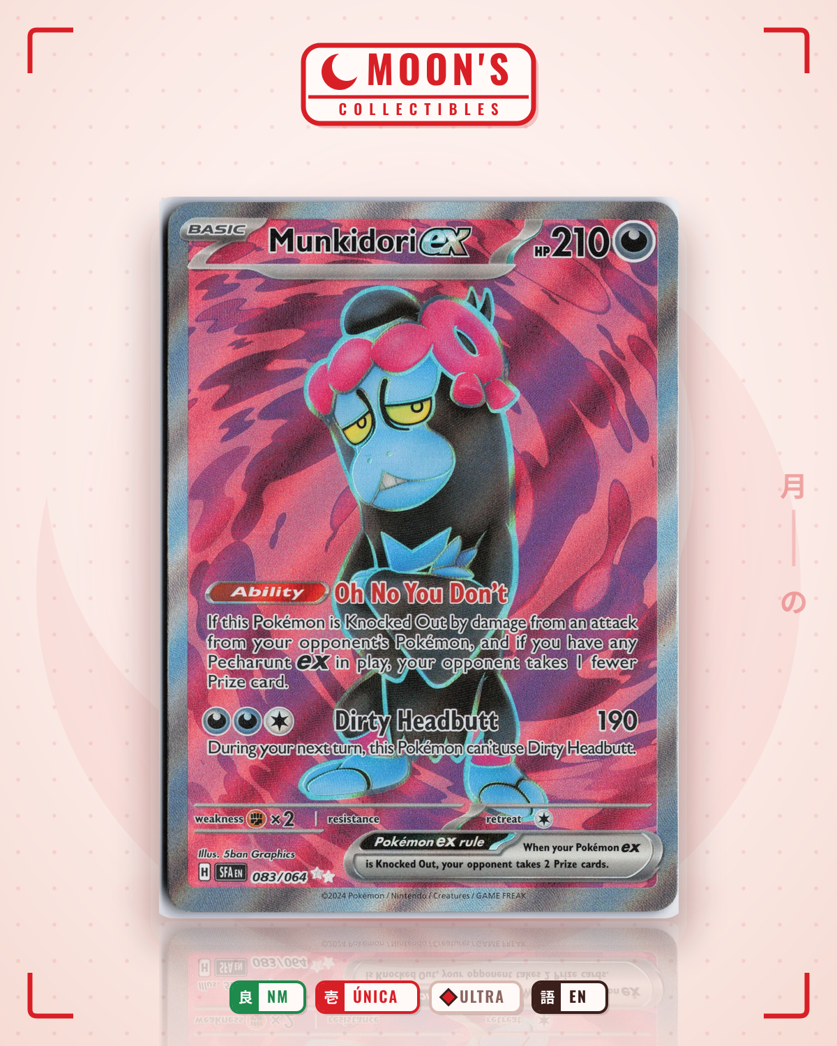 Carta Pokémon Munkidori ex · Shrouded Fable #083/064 (NM) — pieza única en Moon's Collectibles México