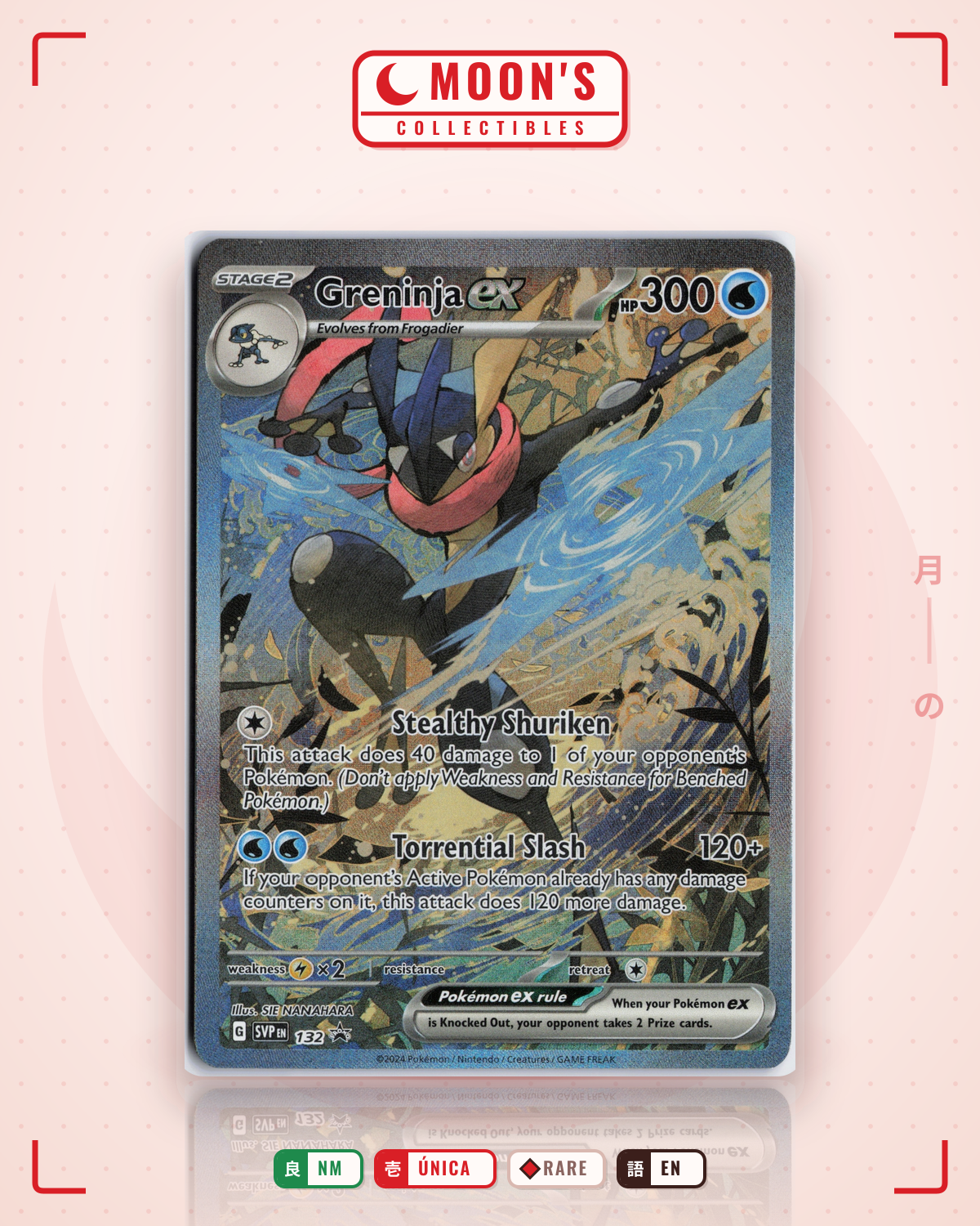Carta Pokémon Greninja ex · Scarlet & Violet Black Star Promos #132 (NM) — pieza única en Moon's Collectibles México