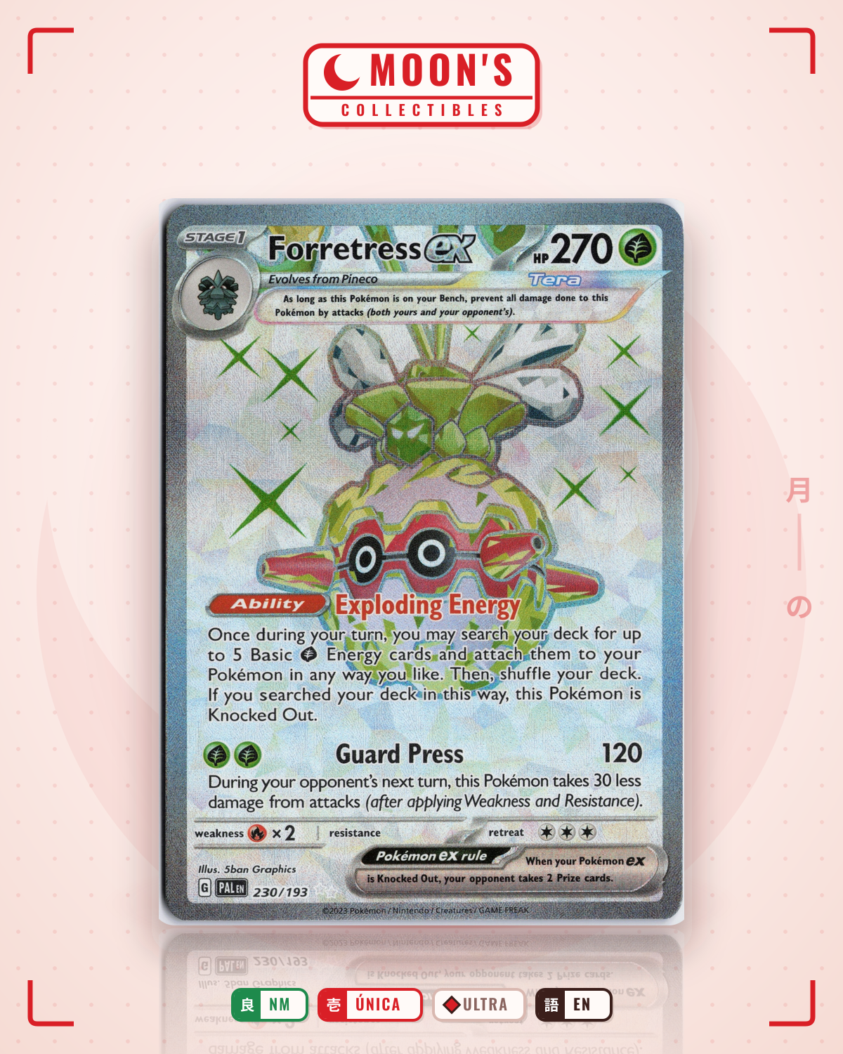 Carta Pokémon Forretress ex · Paldea Evolved #230/193 (NM) — pieza única en Moon's Collectibles México