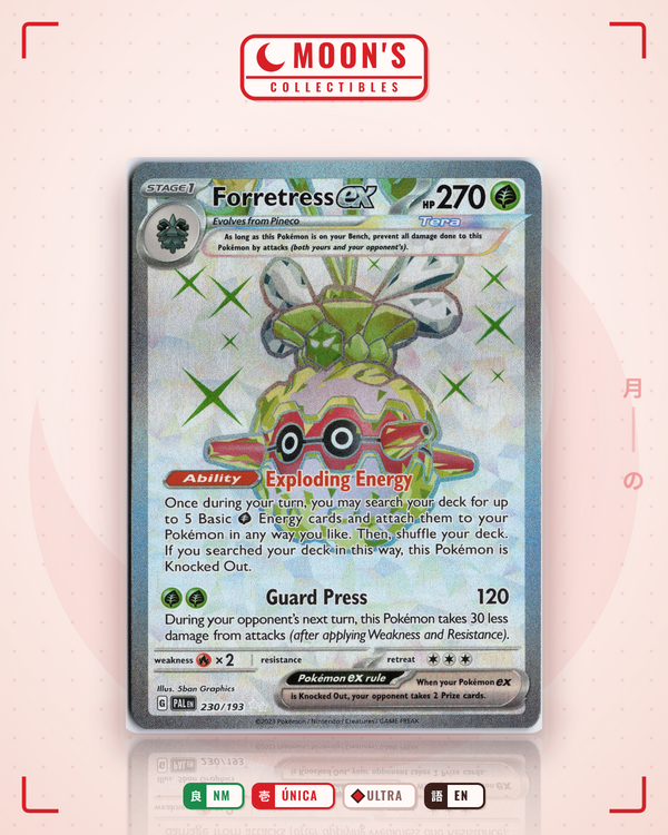 Carta Pokémon Forretress ex · Paldea Evolved #230/193 (NM) — pieza única en Moon's Collectibles México