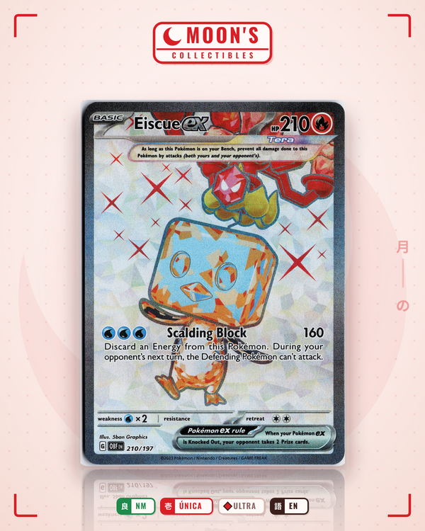 Carta Pokémon Eiscue ex · Obsidian Flames #210/197 (NM) — pieza única en Moon's Collectibles México