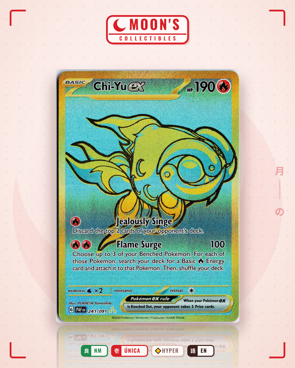 Carta Pokémon Chi-Yu ex · Paldean Fates #241/091 (NM) — pieza única en Moon's Collectibles México