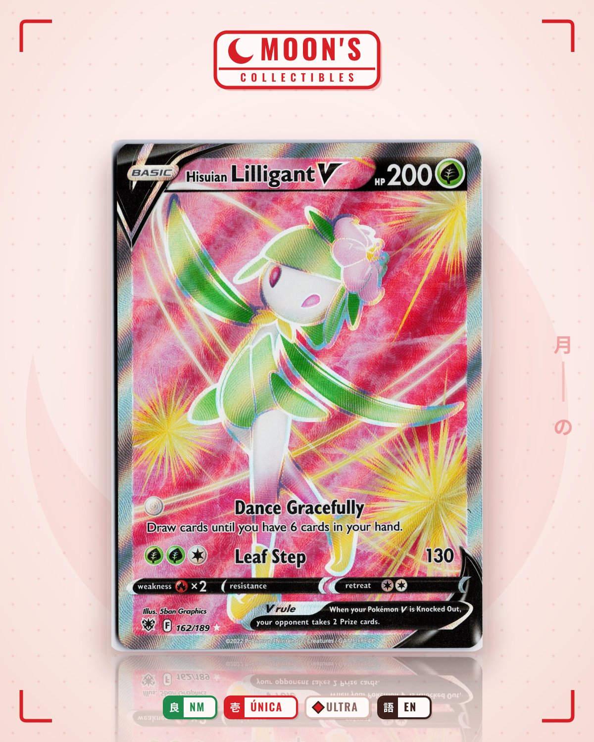 Carta Pokémon Hisuian Lilligant V · Astral Radiance #162/189 (NM) — pieza única en Moon's Collectibles México