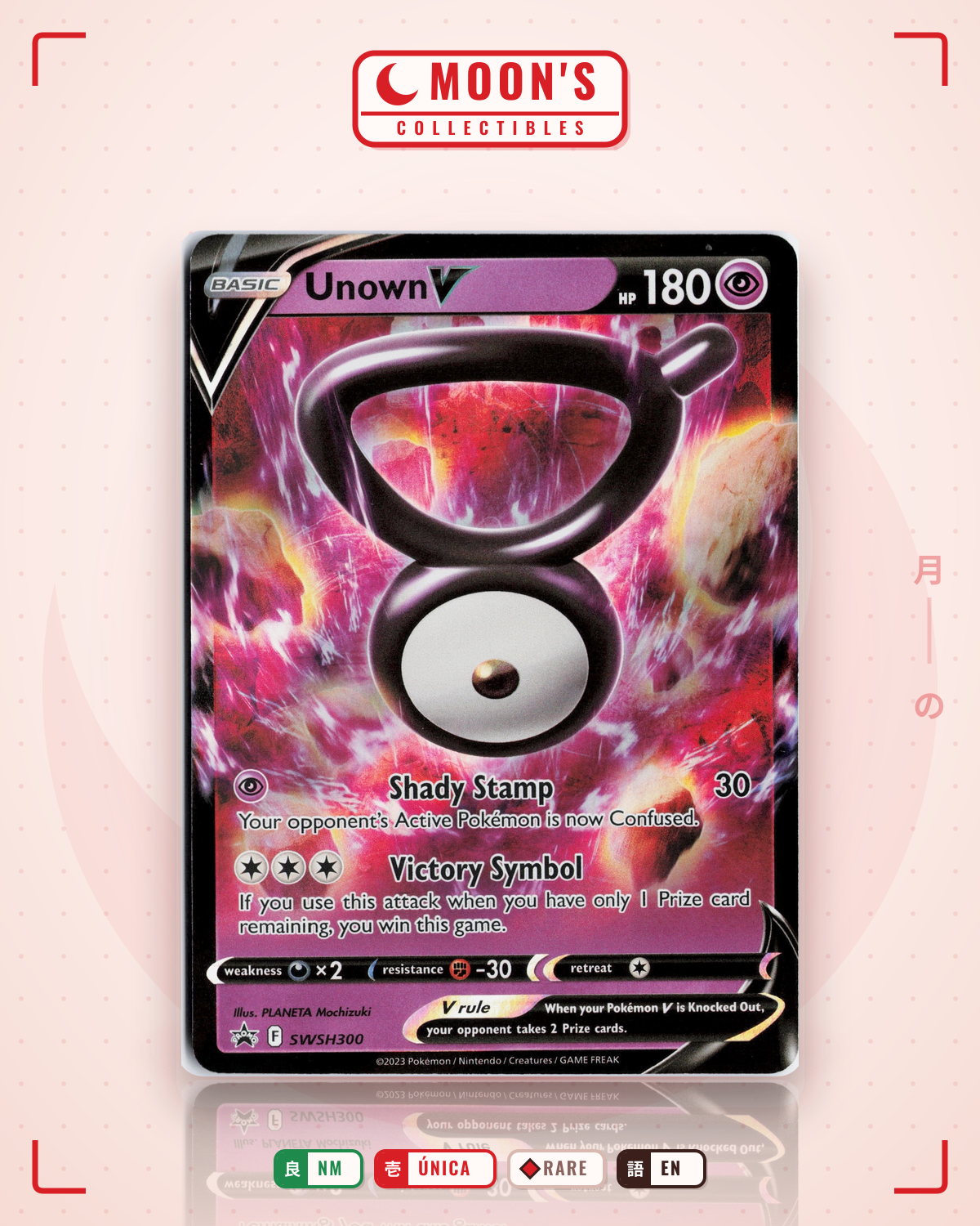 Carta Pokémon Unown V · SWSH Black Star Promos #SWSH300 (NM) — pieza única en Moon's Collectibles México