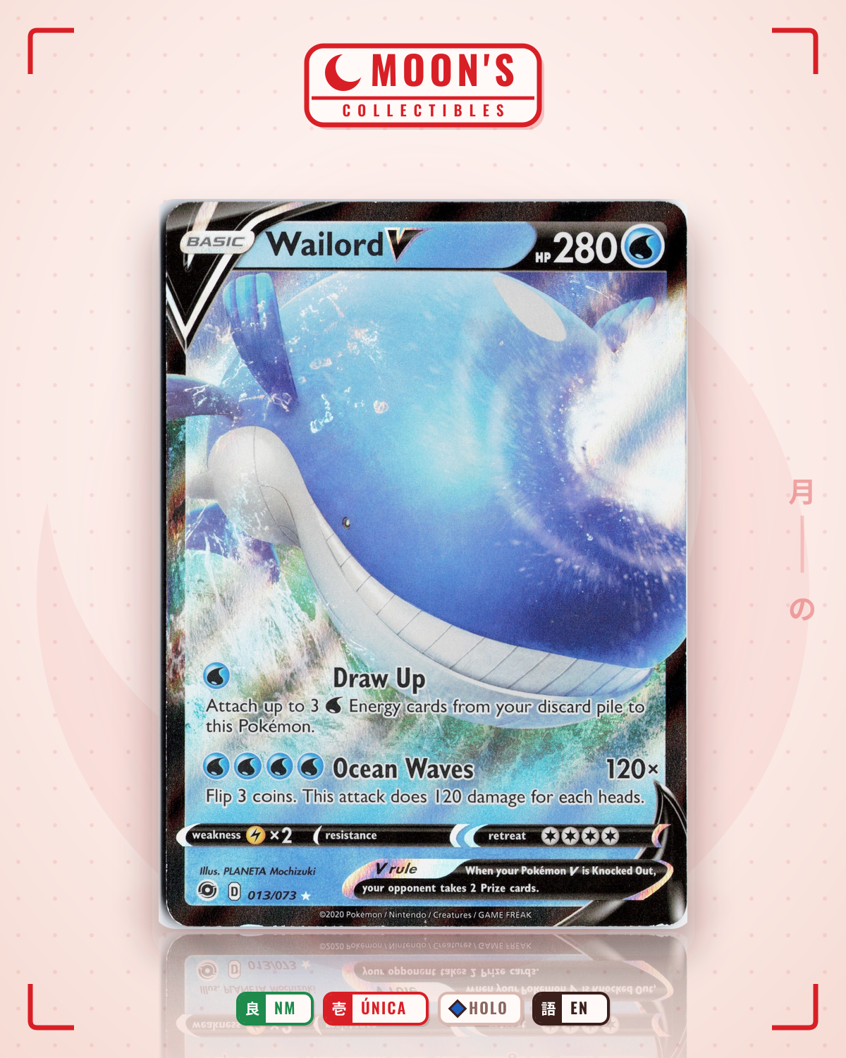 Carta Pokémon Wailord V · Champion's Path #013/073 (NM) — pieza única en Moon's Collectibles México