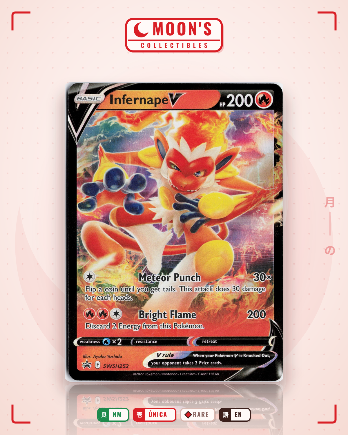 Carta Pokémon Infernape V · SWSH Black Star Promos #SWSH252 (NM) — pieza única en Moon's Collectibles México