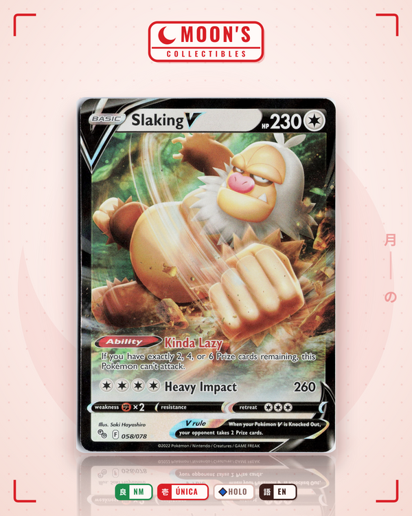 Carta Pokémon Slaking V · Pokémon GO #058/078 (NM) — pieza única en Moon's Collectibles México