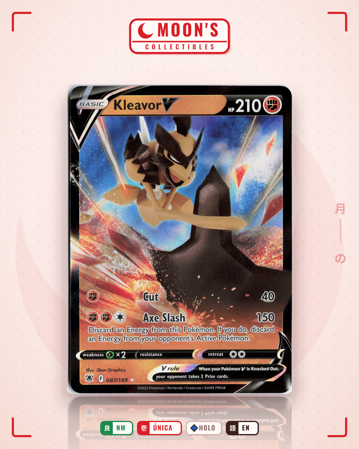 Carta Pokémon Kleavor V · Astral Radiance #087/189 (NM) — pieza única en Moon's Collectibles México