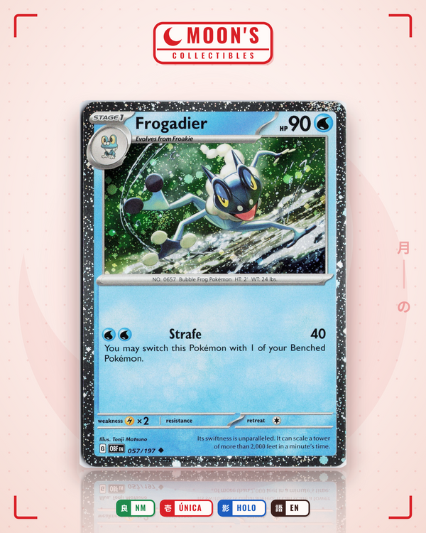 Carta Pokémon Frogadier · Obsidian Flames #057/197 (NM) — pieza única en Moon's Collectibles México