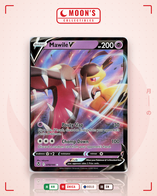 Carta Pokémon Mawile V · Silver Tempest #070/195 (NM) — pieza única en Moon's Collectibles México