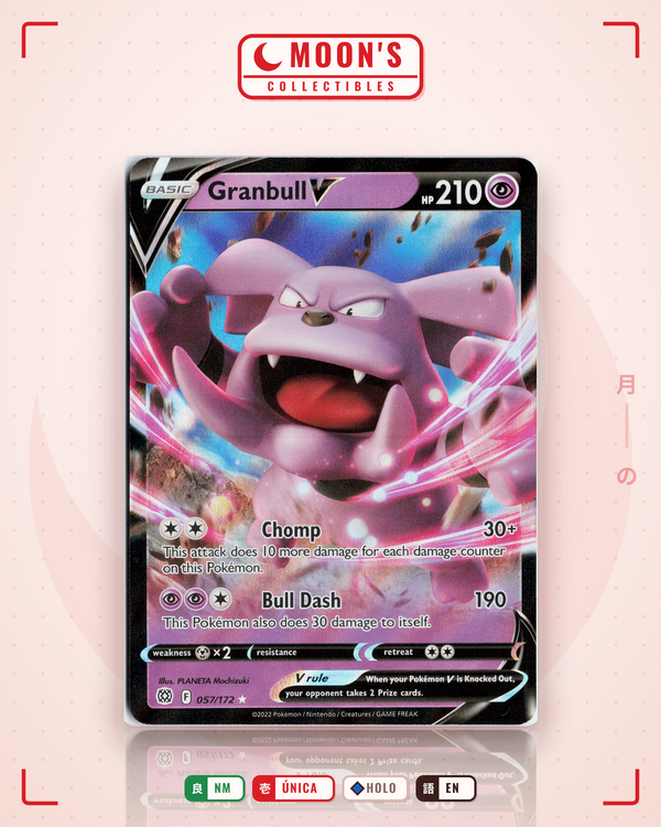 Carta Pokémon Granbull V · Brilliant Stars #057/172 (NM) — pieza única en Moon's Collectibles México