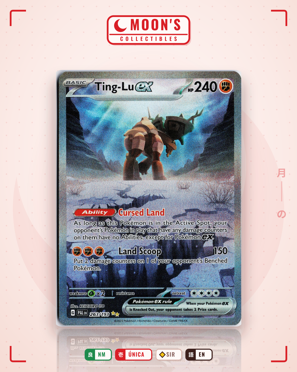 Carta Pokémon Ting-Lu ex · Paldea Evolved #263/193 (NM) — pieza única en Moon's Collectibles México