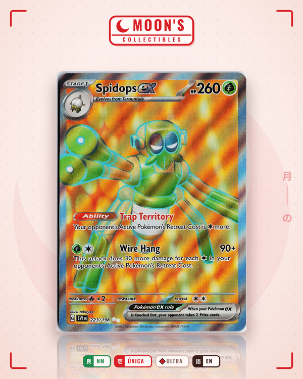 Carta Pokémon Spidops ex · Scarlet & Violet #223/198 (NM) — pieza única en Moon's Collectibles México