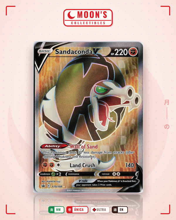 Carta Pokémon Sandaconda V · Chilling Reign #175/198 (NM) — pieza única en Moon's Collectibles México