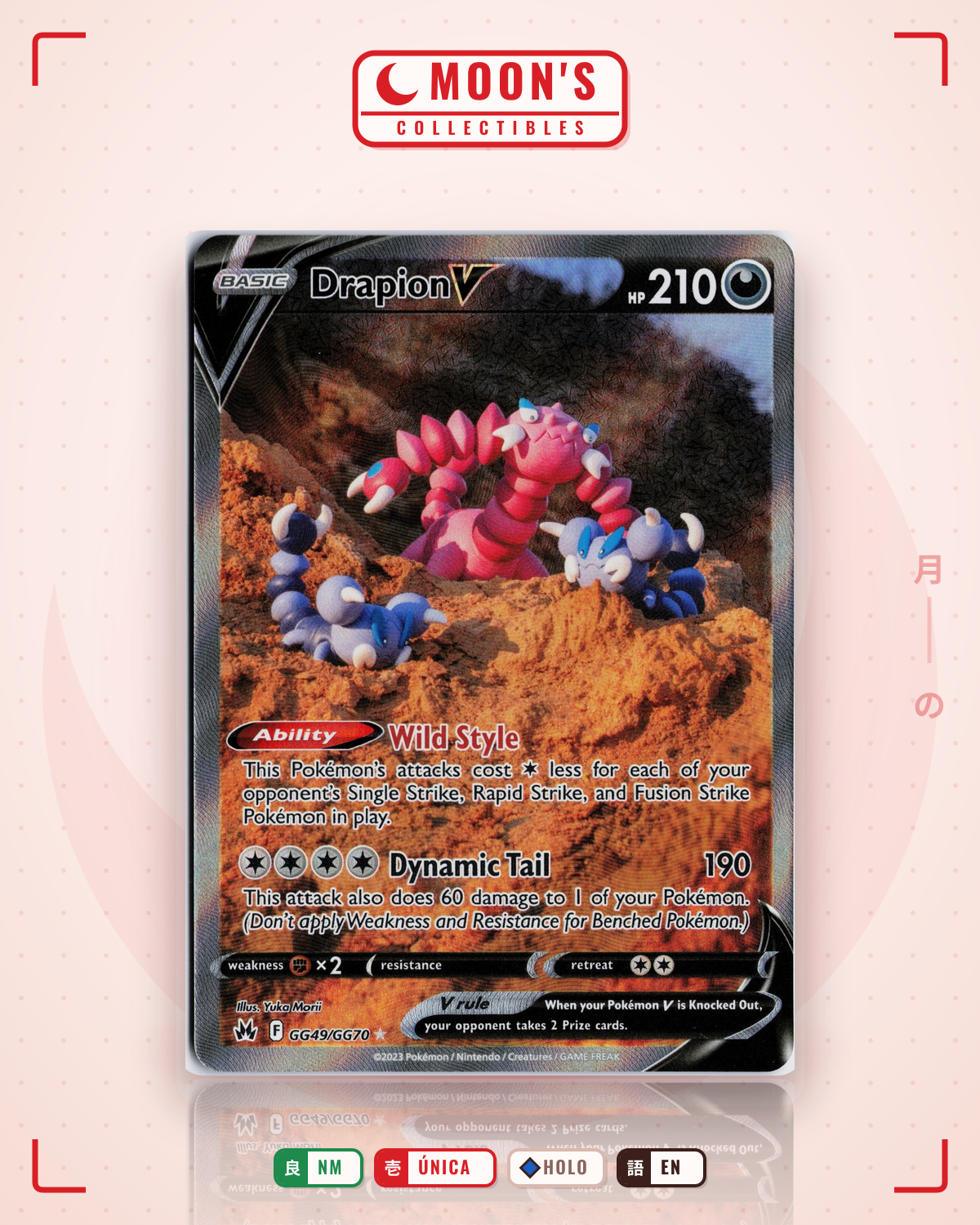 Carta Pokémon Drapion V · Crown Zenith Galarian Gallery #GG49/GG70 (NM) — pieza única en Moon's Collectibles México