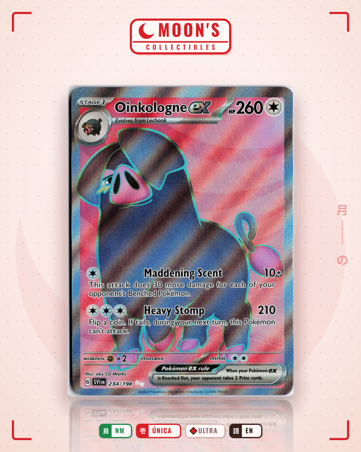 Carta Pokémon Oinkologne ex · Scarlet & Violet #234/198 (NM) — pieza única en Moon's Collectibles México