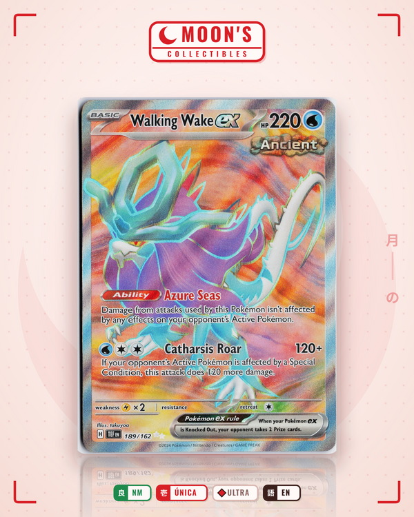 Carta Pokémon Walking Wake ex · Temporal Forces #189/162 (NM) — pieza única en Moon's Collectibles México