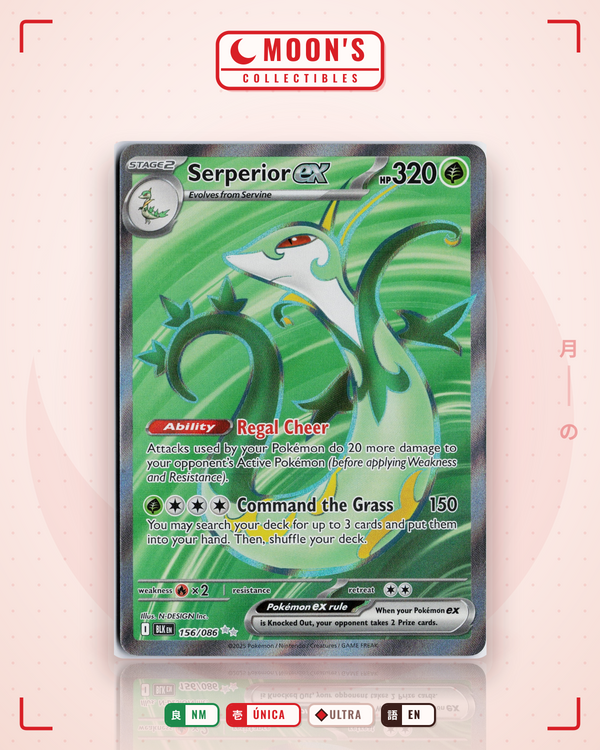 Carta Pokémon Serperior ex · Black Bolt #156/086 (NM) — pieza única en Moon's Collectibles México