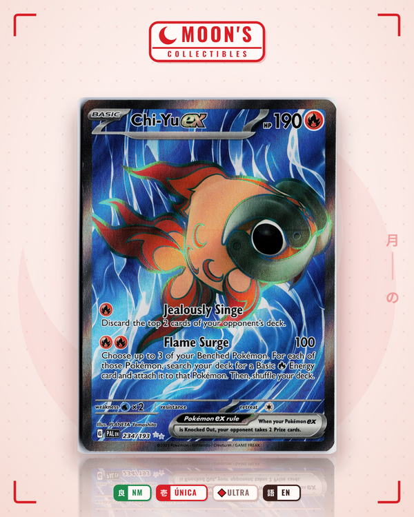 Carta Pokémon Chi-Yu ex · Paldea Evolved #234/193 (NM) — pieza única en Moon's Collectibles México