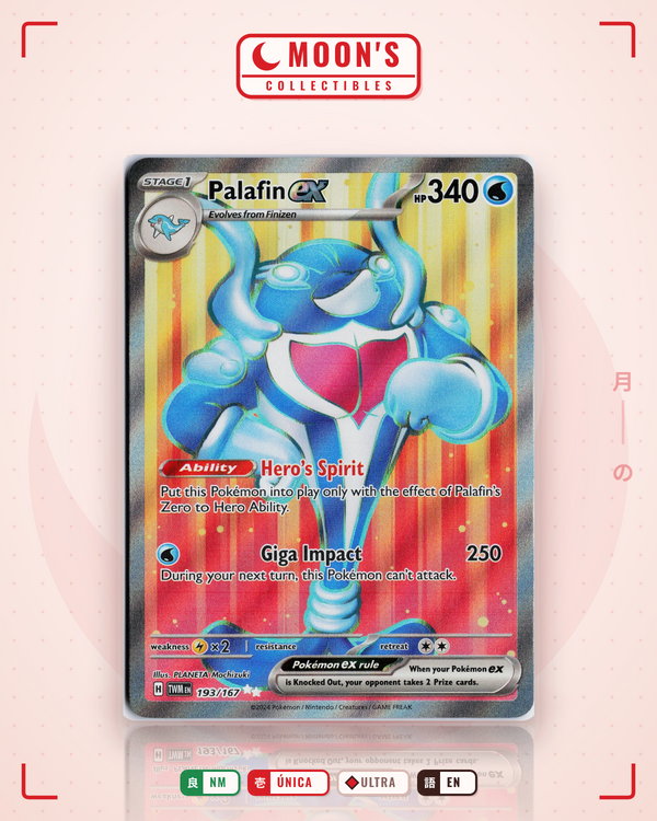 Carta Pokémon Palafin ex · Twilight Masquerade #193/167 (NM) — pieza única en Moon's Collectibles México