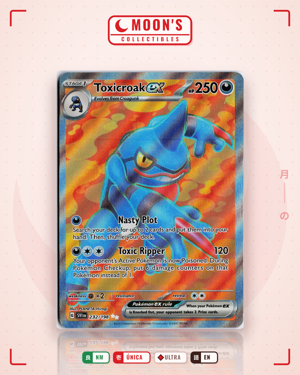 Carta Pokémon Toxicroak ex · Scarlet & Violet #232/198 (NM) — pieza única en Moon's Collectibles México