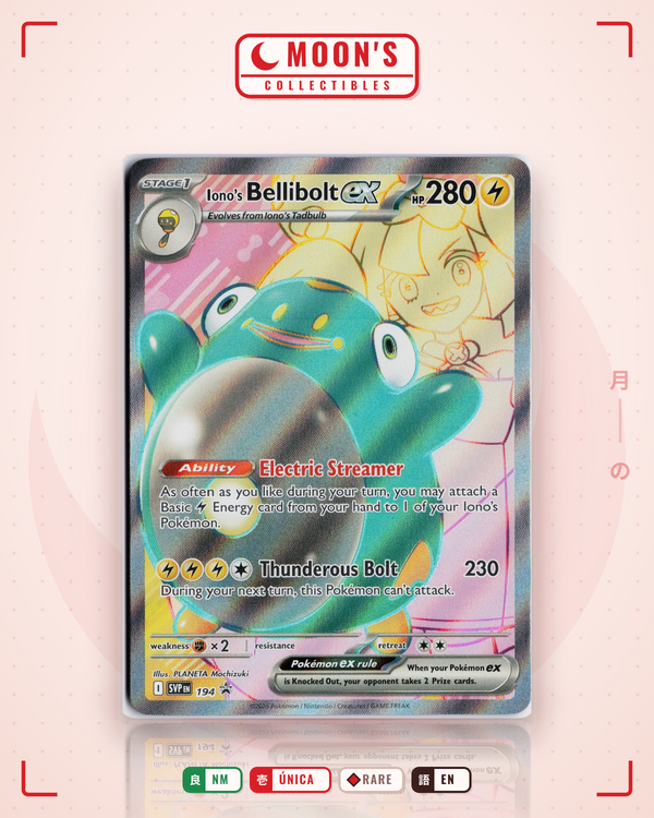 Carta Pokémon Iono's Bellibolt ex · Scarlet & Violet Black Star Promos #194 (NM) — pieza única en Moon's Collectibles México