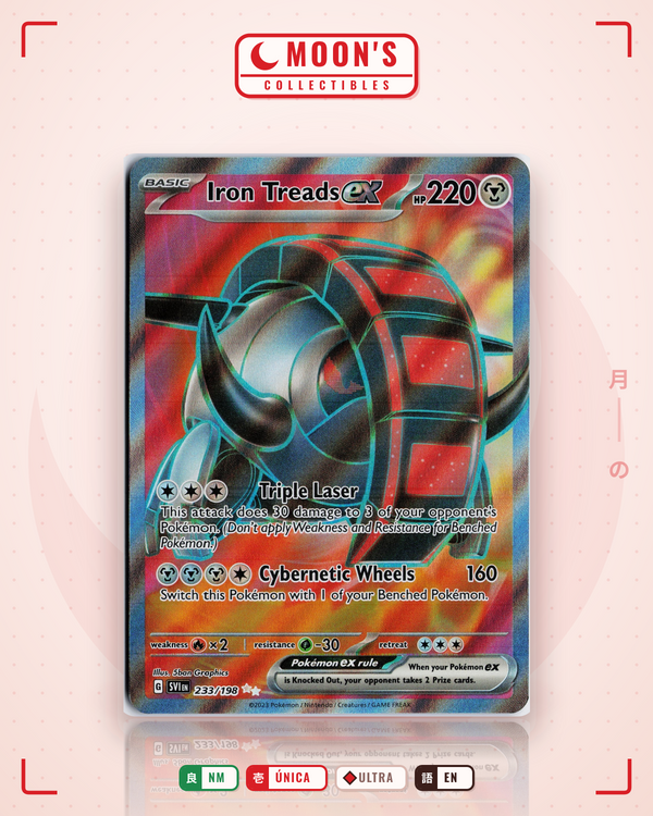 Carta Pokémon Iron Treads ex · Scarlet & Violet #233/198 (NM) — pieza única en Moon's Collectibles México