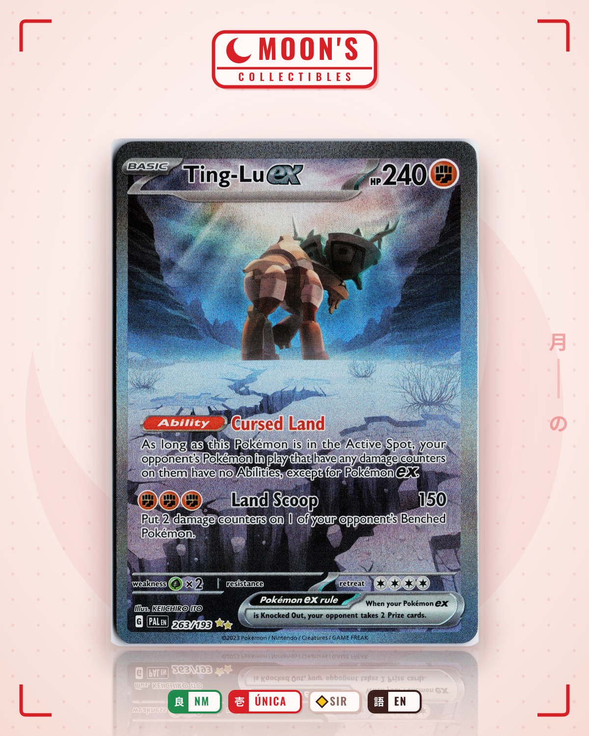 Carta Pokémon Ting-Lu ex · Paldea Evolved #263/193 (NM) — pieza única en Moon's Collectibles México