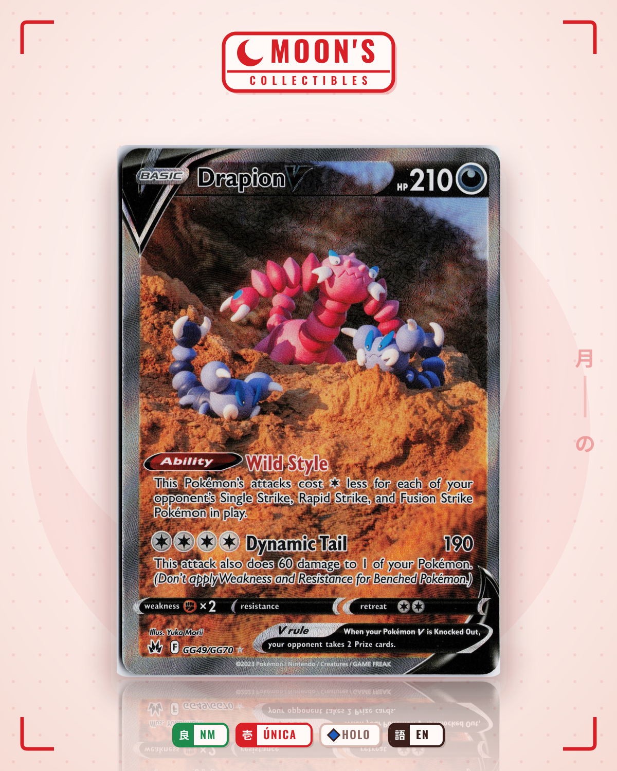 Carta Pokémon Drapion V · Crown Zenith Galarian Gallery #GG49/GG70 (NM) — pieza única en Moon's Collectibles México