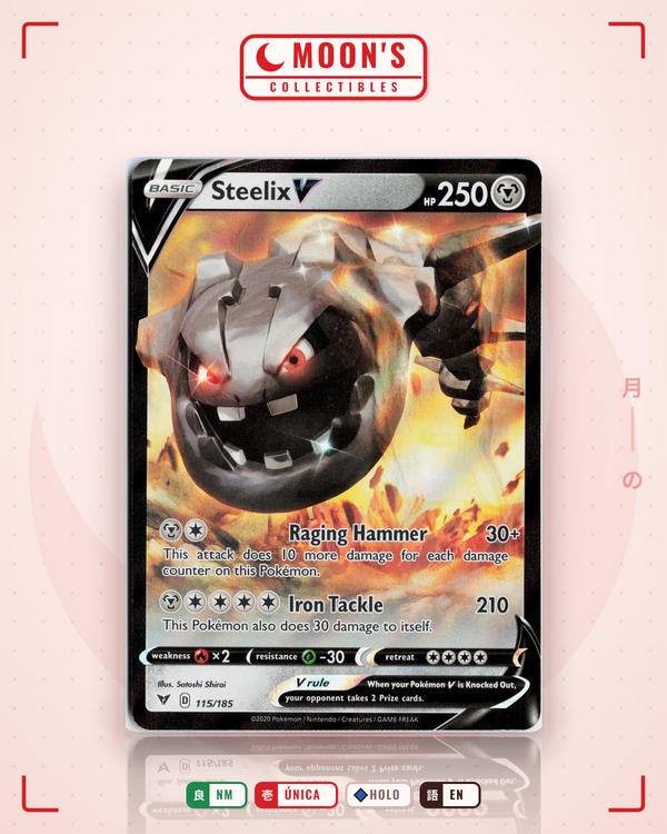 Carta Pokémon Steelix V · Vivid Voltage #115/185 (NM) — pieza única en Moon's Collectibles México