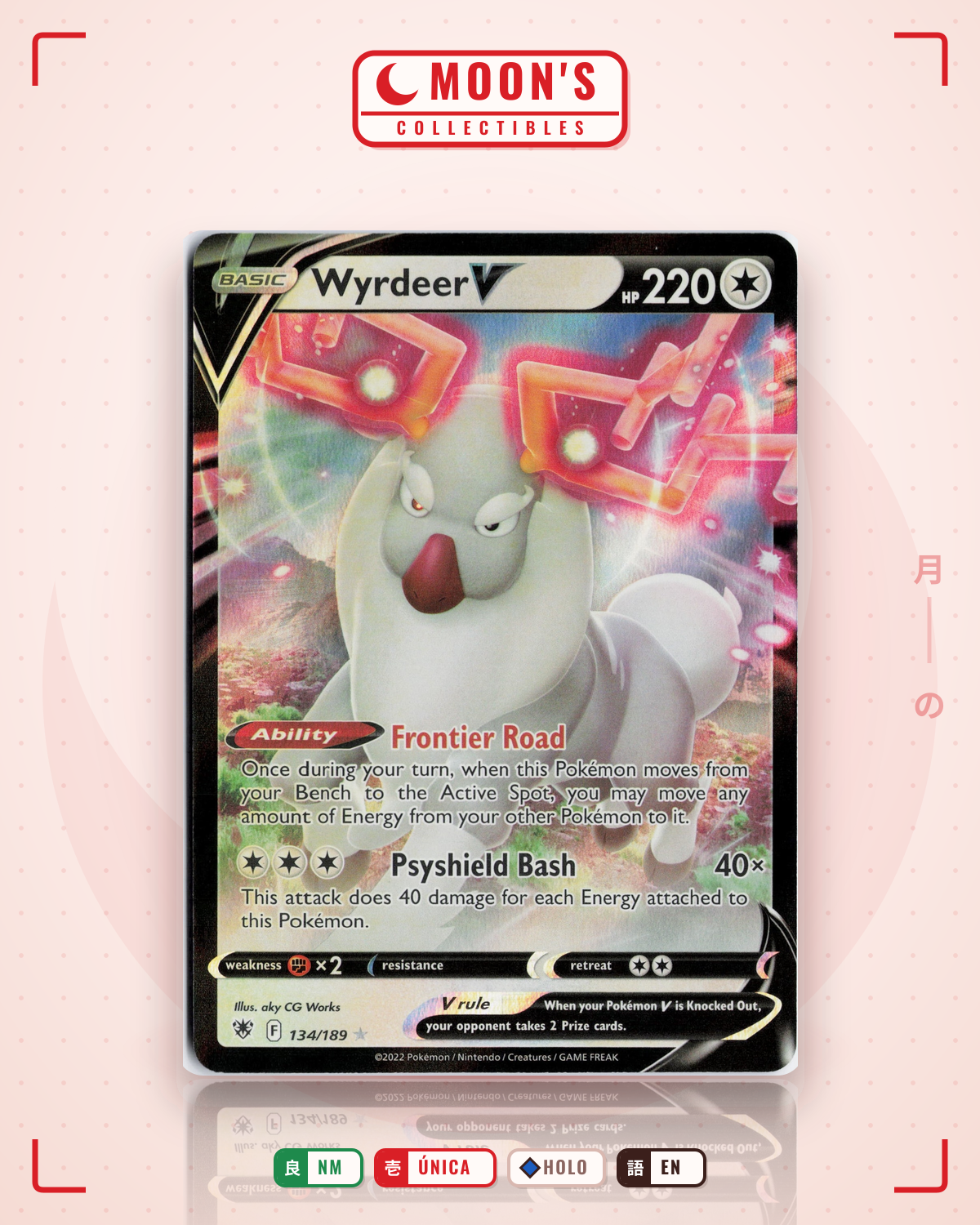 Carta Pokémon Wyrdeer V · Astral Radiance #134/189 (NM) — pieza única en Moon's Collectibles México