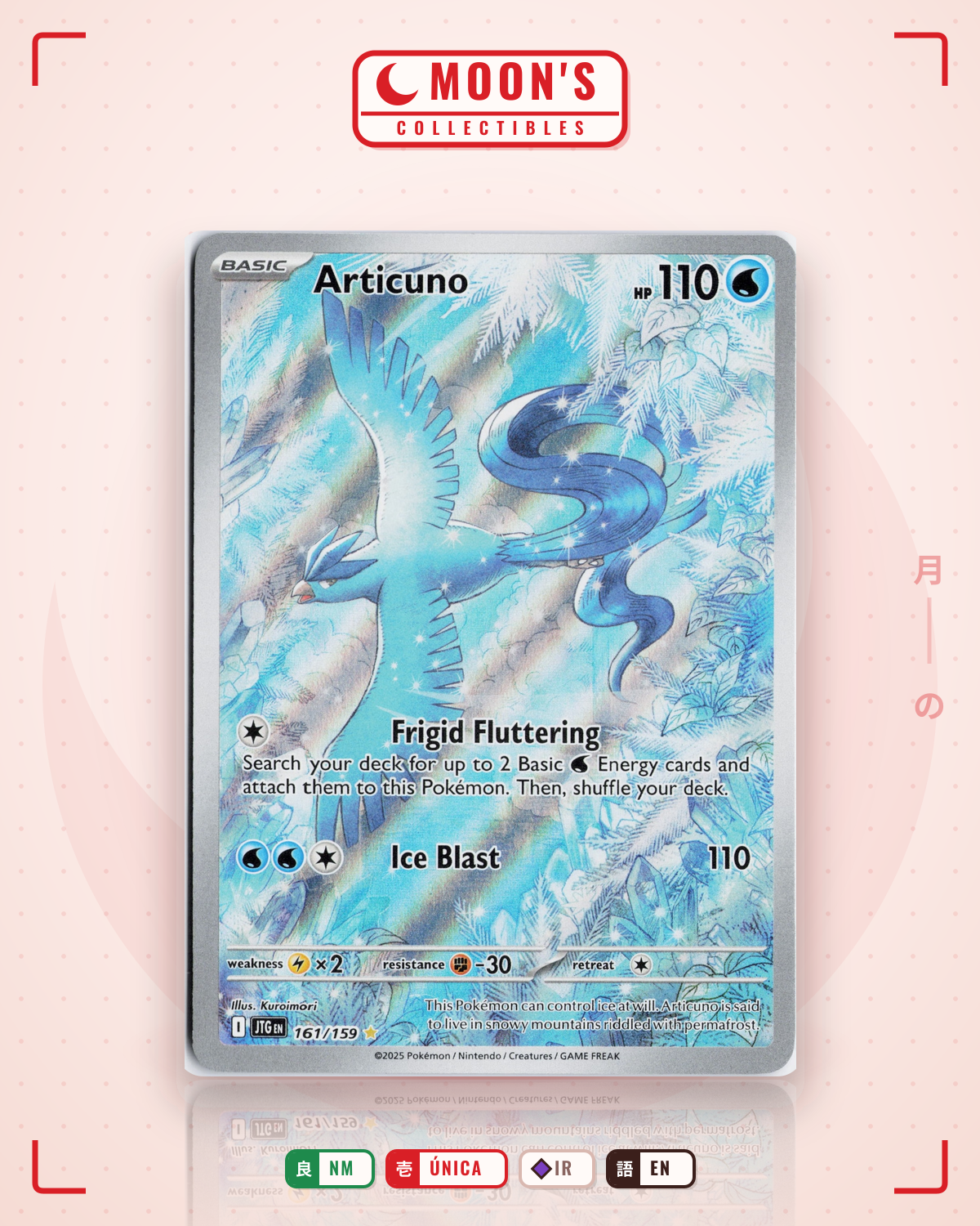 Carta Pokémon Articuno · Journey Together #161/159 (NM) — pieza única en Moon's Collectibles México