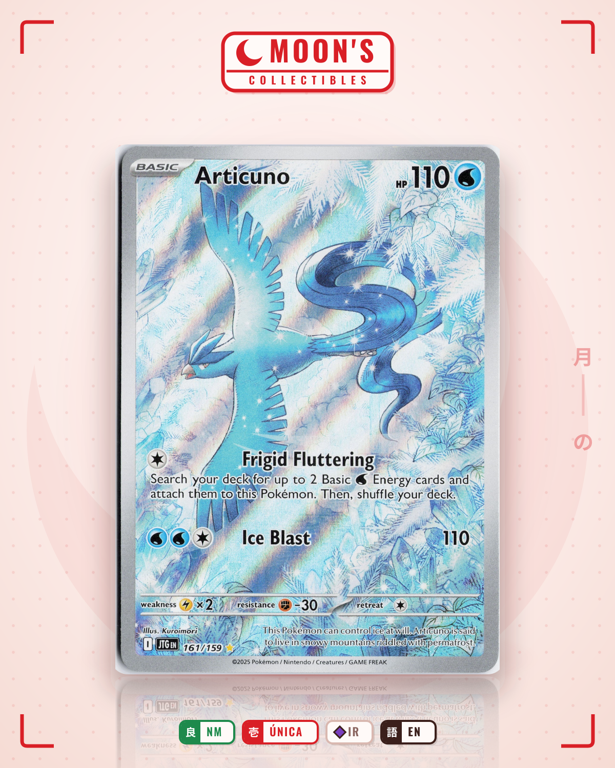 Carta Pokémon Articuno · Journey Together #161/159 (NM) — pieza única en Moon's Collectibles México