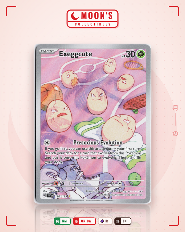 Carta Pokémon Exeggcute · Surging Sparks #192/191 (NM) — pieza única en Moon's Collectibles México