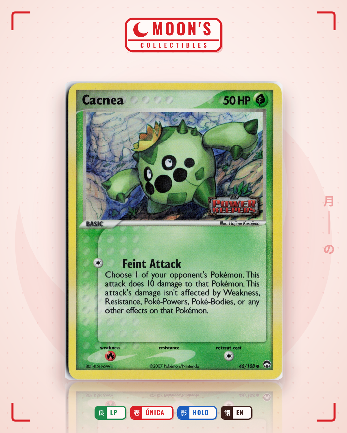 Carta Pokémon Cacnea · Power Keepers #46/108 (LP) — pieza única en Moon's Collectibles México