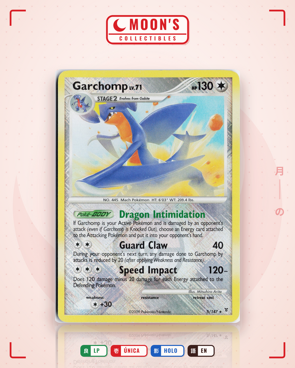 Carta Pokémon Garchomp · Supreme Victors #5/147 (LP) — pieza única en Moon's Collectibles México