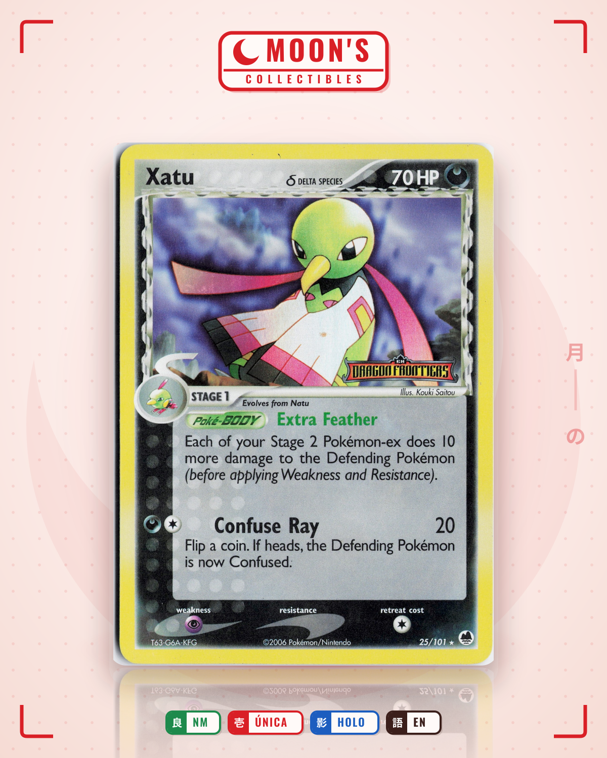 Carta Pokémon Xatu δ · Dragon Frontiers #25/101 (NM) — pieza única en Moon's Collectibles México
