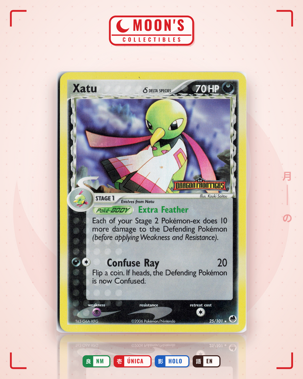 Carta Pokémon Xatu δ · Dragon Frontiers #25/101 (NM) — pieza única en Moon's Collectibles México