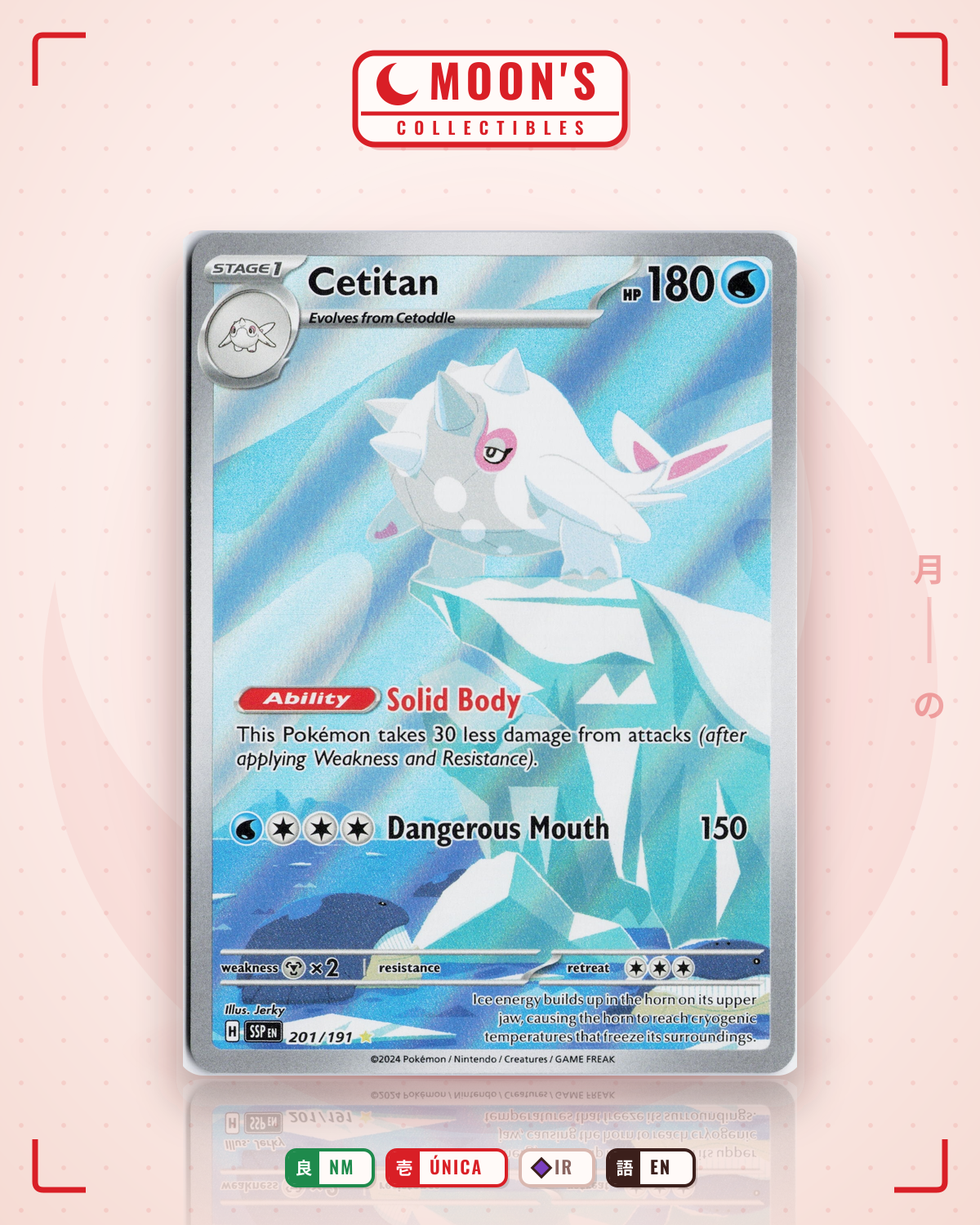 Carta Pokémon Cetitan · Surging Sparks #201/191 (NM) — pieza única en Moon's Collectibles México