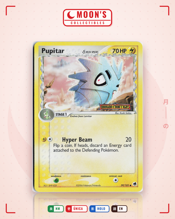Carta Pokémon Pupitar δ · Dragon Frontiers #59/101 (NM) — pieza única en Moon's Collectibles México