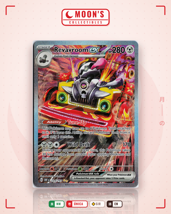 Carta Pokémon Revavroom ex · Obsidian Flames #224/197 (NM) — pieza única en Moon's Collectibles México