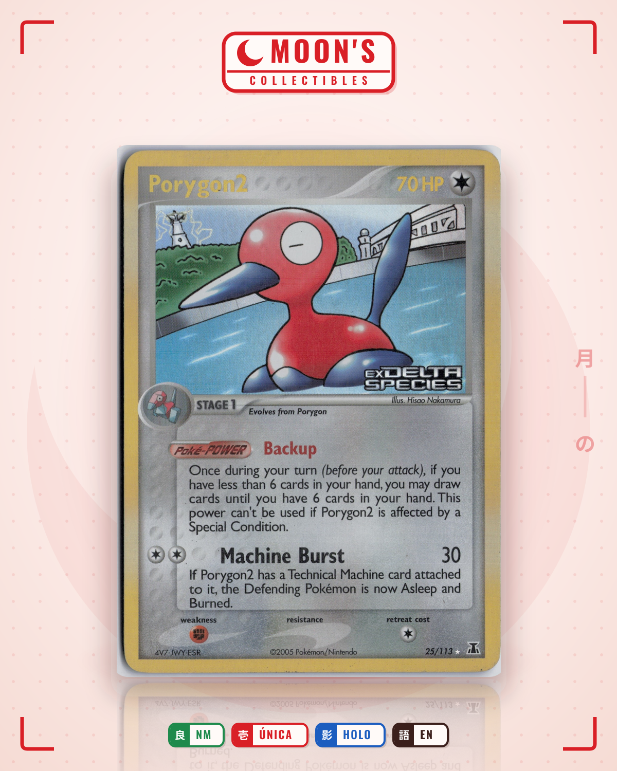 Carta Pokémon Porygon2 · Delta Species #25/113 (NM) — pieza única en Moon's Collectibles México