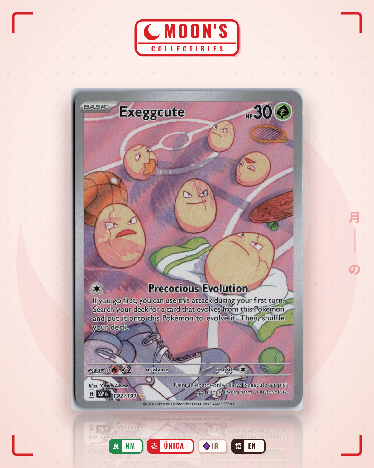 Carta Pokémon Exeggcute · Surging Sparks #192/191 (NM) — pieza única en Moon's Collectibles México